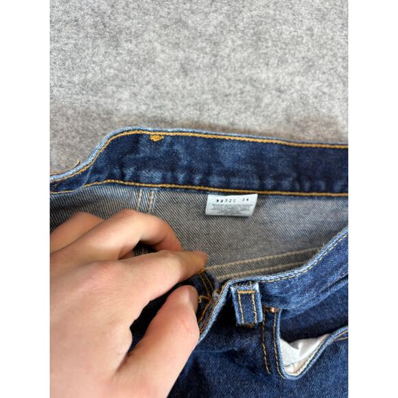 Levis 505 Jeans Mens 32x34 Blue Denim Regular Fit Straight Leg Streetwear Y2K - Picture 9 of 10